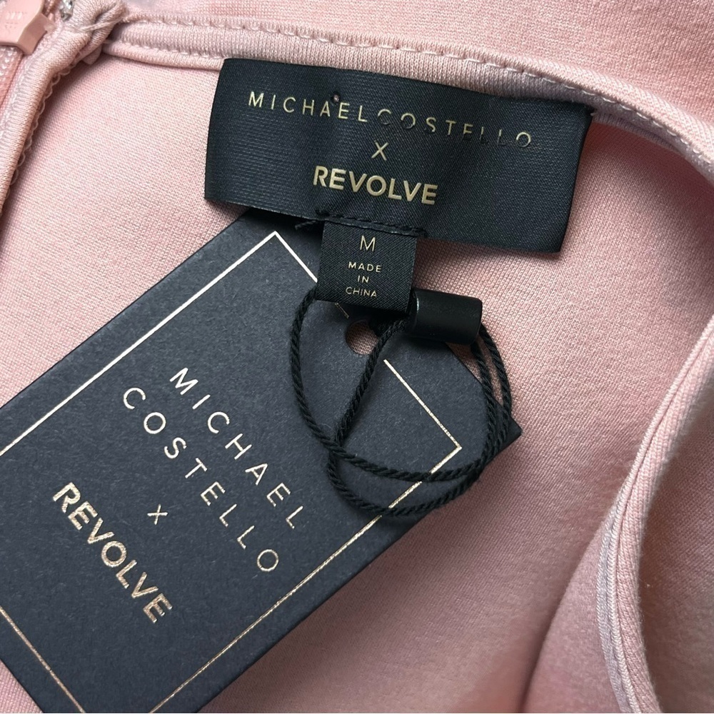 NWT MICHAEL COSTELLO X REVOLVE 70s Long‎ Bell Sleeve V-Neck Bodycon Mini Dress M - Picture 7 of 8